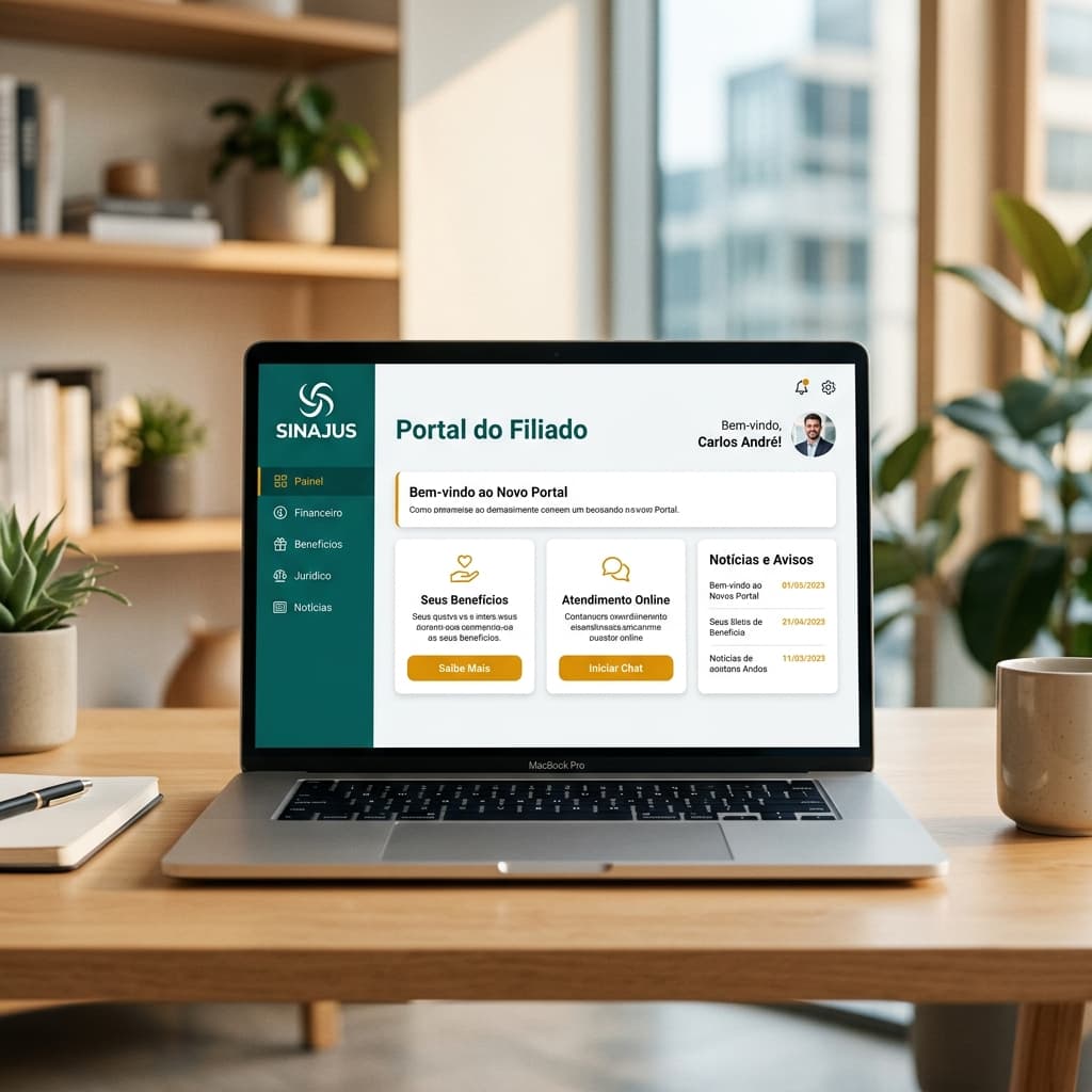 SINAJUS lança site institucional e portal digital para filiados: veja tudo o que mudou